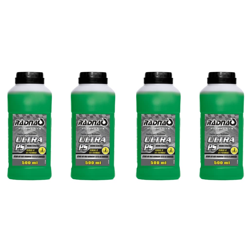 4Un Aditivo Fluido Para Radiador Ultra Ps Pronto Uso Verde Radnaq 500ml