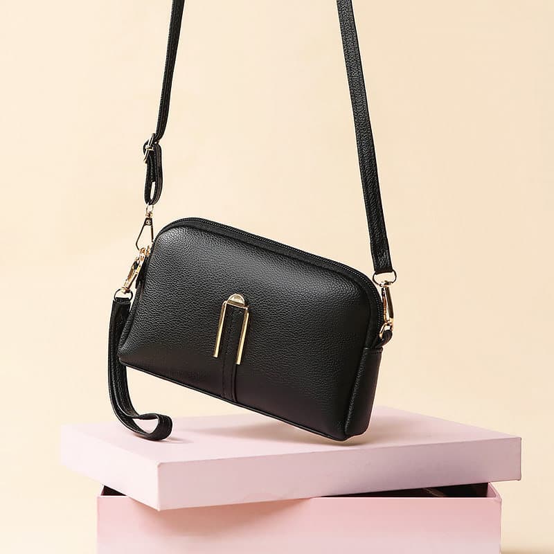 Bolsa bolsa transversal feminino Bolsa mensageiro de couro macio estilo mãe de meia-idade
