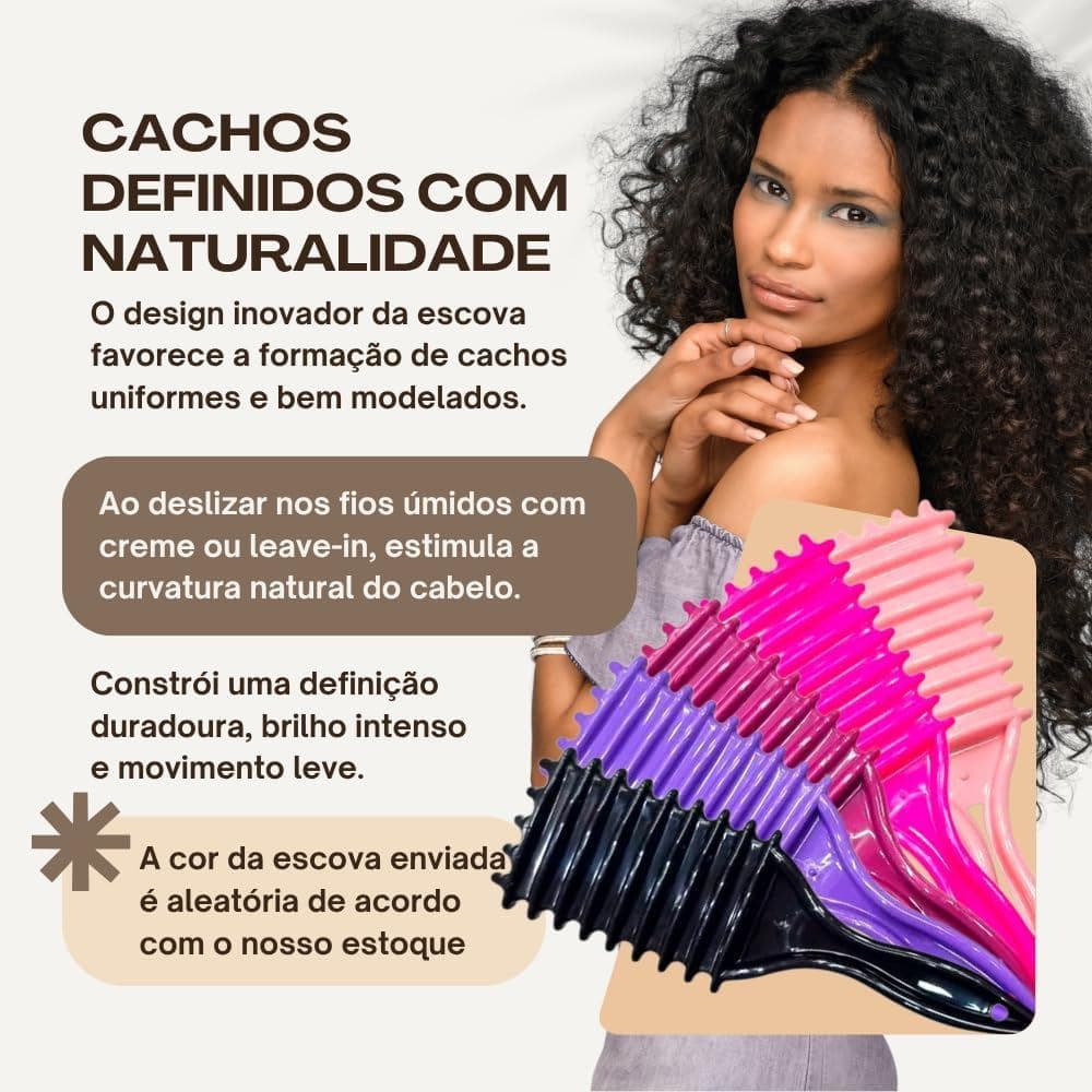 Escova Fitagem Profissional – Cachos & Ondas Definidos | Raquete Wave para Finalização----pronta entrega