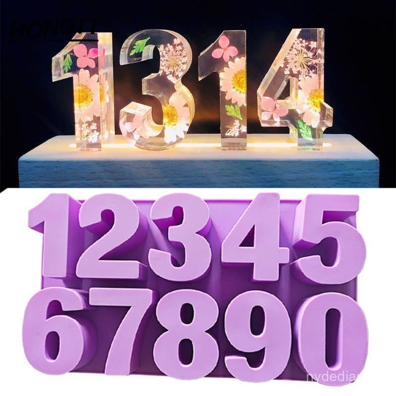 0-9 Algarismos Arábicos Molde De Resina Epóxi DIY Craft Número Digital Pingente De Silicone Ferramentas De Decoração De