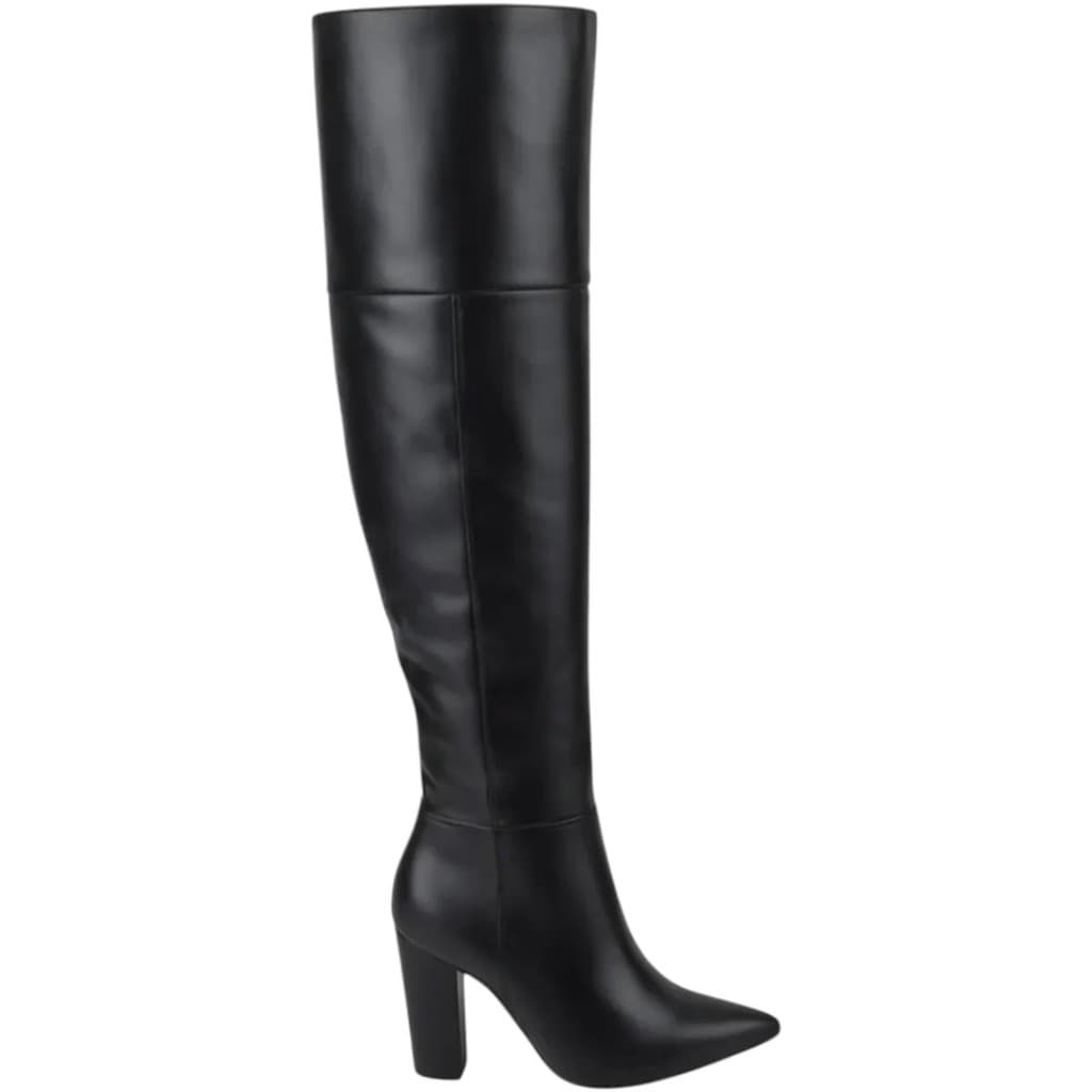 Bota Feminina Over The Knee Casual Dia a Dia Passeio  em Couro Salto Bloco Alto Bico Fino Conforto Vizzano 3105.103