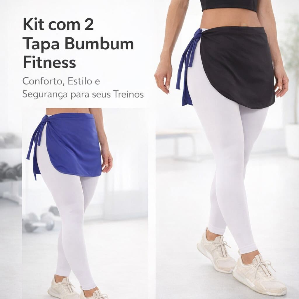 Kit 2 Tapa Bumbum Feminino Academia Modelo Saia Fitness