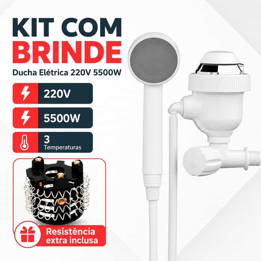 Ducha Elétrica Sintex 220V 5500W  Resistencia + Brinde Salão