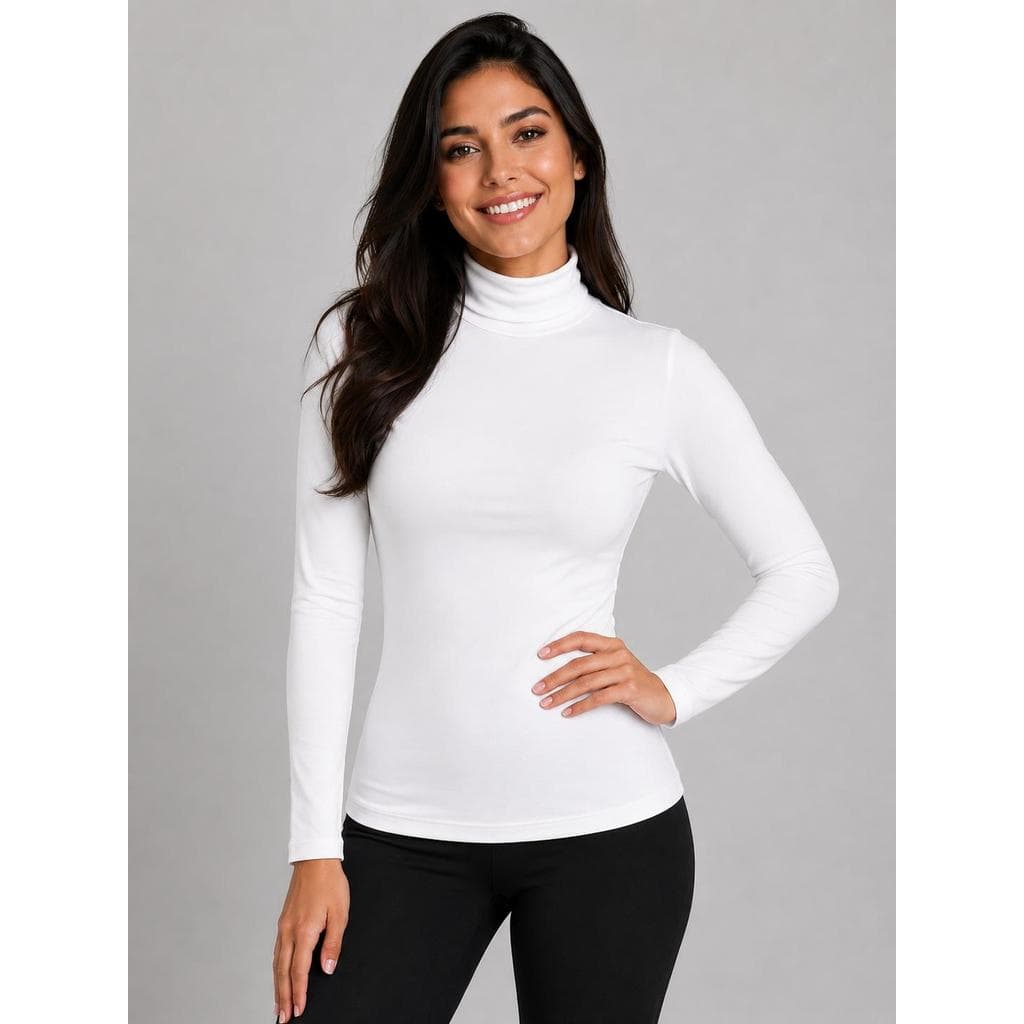 Blusa Manga Longa Gola Alta Viscolycra