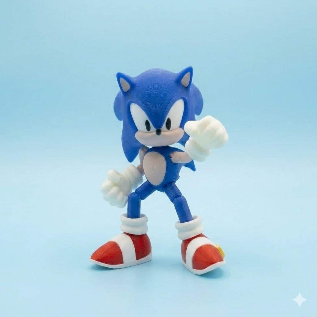 Boneco Articulado Porco Espinho Da Velocidade Impressão 3d Premium Kit Action Figure Colecionável Já