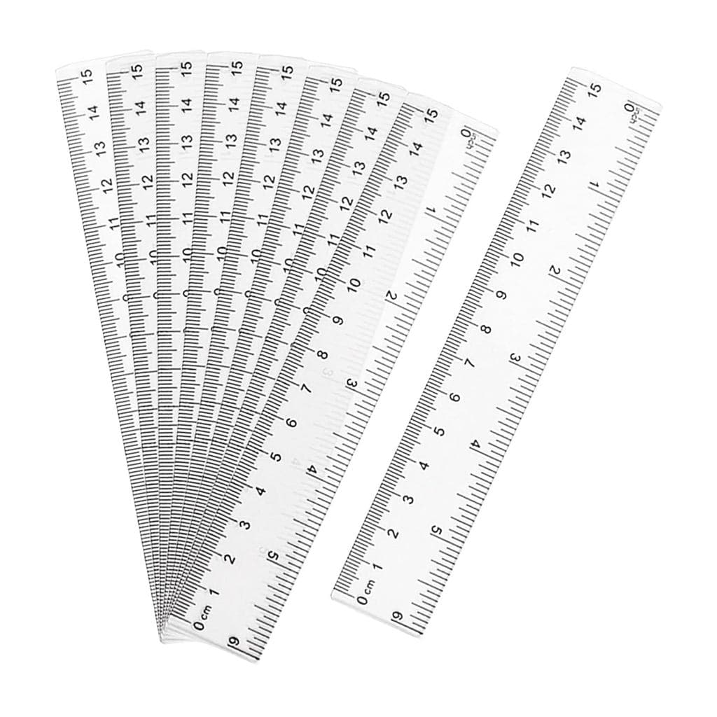ZUFECY Conjunto de 8 Réguas Flexíveis de 6", Ferramenta de Medição, Régua Reta de Plástico, Régua de Acrílico para Desen