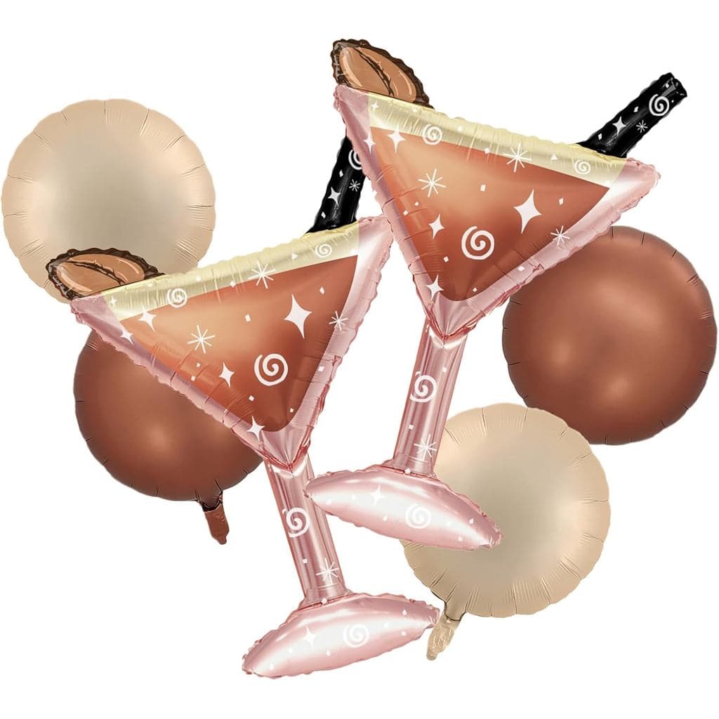 Balões de Cocktail Espresso Martini, Balões Metalizados para Festa de Natal, Decorações de Aniversário com Tema Espresso
