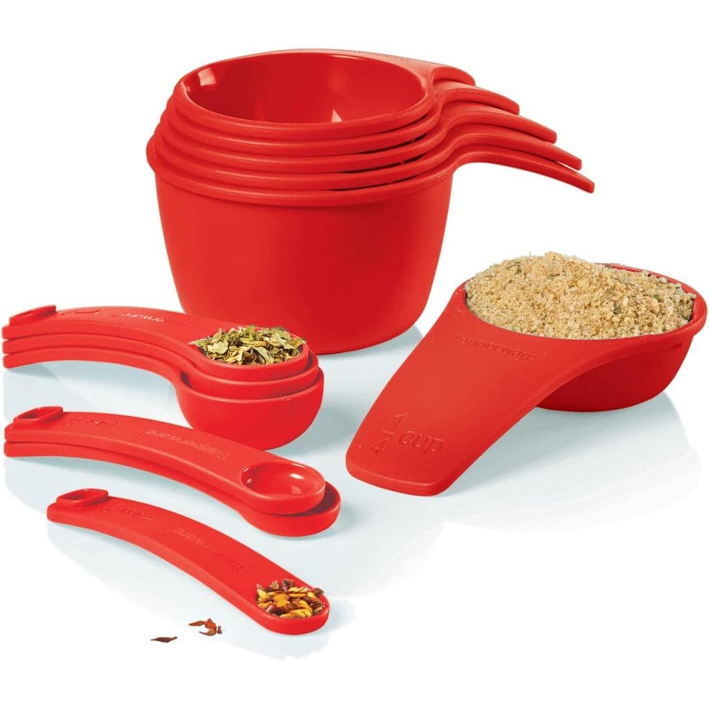 Conjunto de Medidores TUPPERWARE - 6 Copos Medidores + 6 Colheres - Lavável na Máquina de Lavar Louça e Livre de BPA