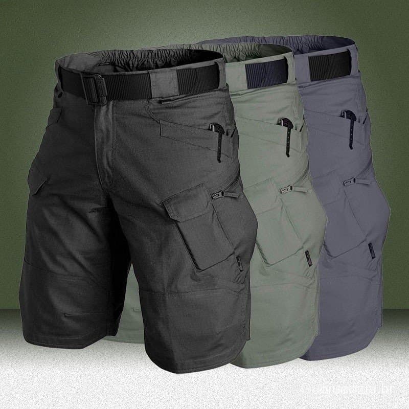 Calções Táticos Masculinos Militares Impermeáveis e Resistentes ao Desgaste para Trabalho de Verão, Calções de Secagem R