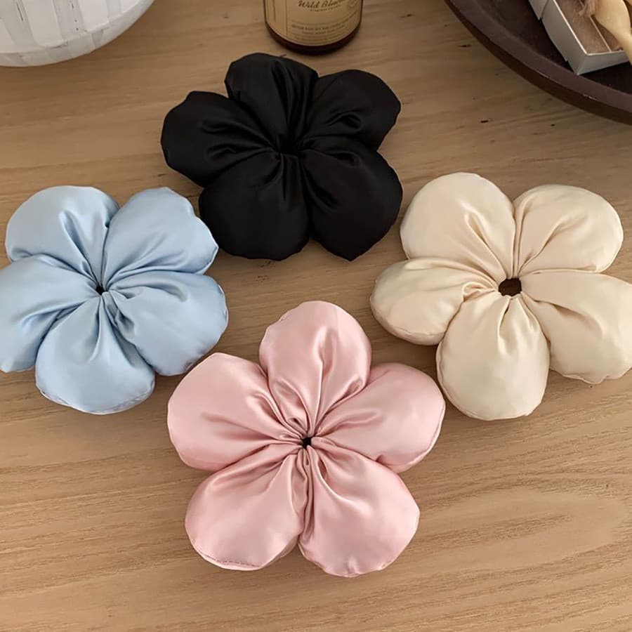 Bonito esponja flor anel de cabelo Oversized Scrunchy anel High-End cabeça corda bola cabeça borracha corda de cabelo es