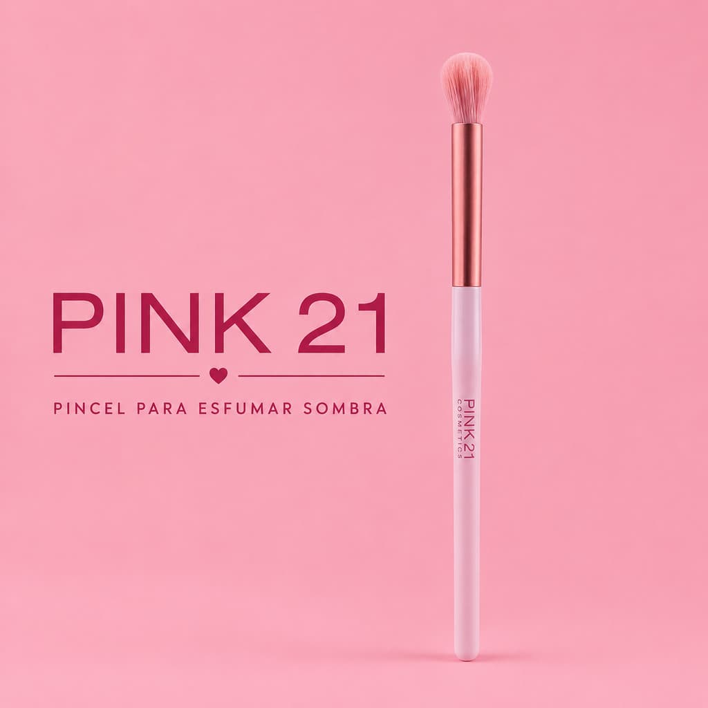 Pincel para Esfumar Sombra Pink 21  Acabamento Suave e Esfumado Perfeito