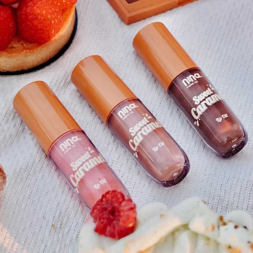LIP OIL GLOSS LABIAL SWEET CARAMEL  NINA MAKEUP