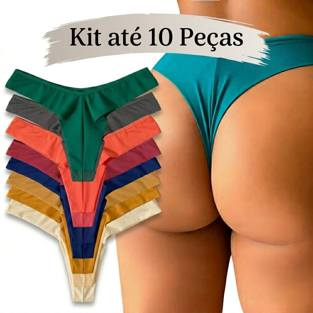 Kit de 4 a 10 Calcinhas Tanga Fio Duplo Micro Não Marca Roupa