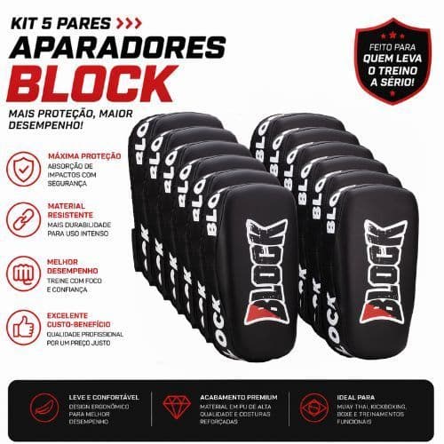 Kit 5 Pares De Aparador Chute Muay Thai Para Treino Par Profissional -Envio imediato