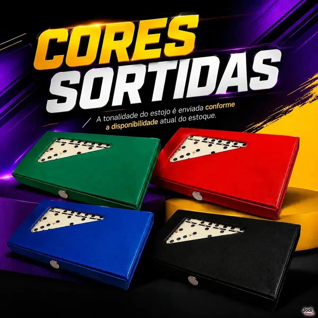 Dominó Resina Dura Alta Qualidade 28 Peças com Estojo Organizador
