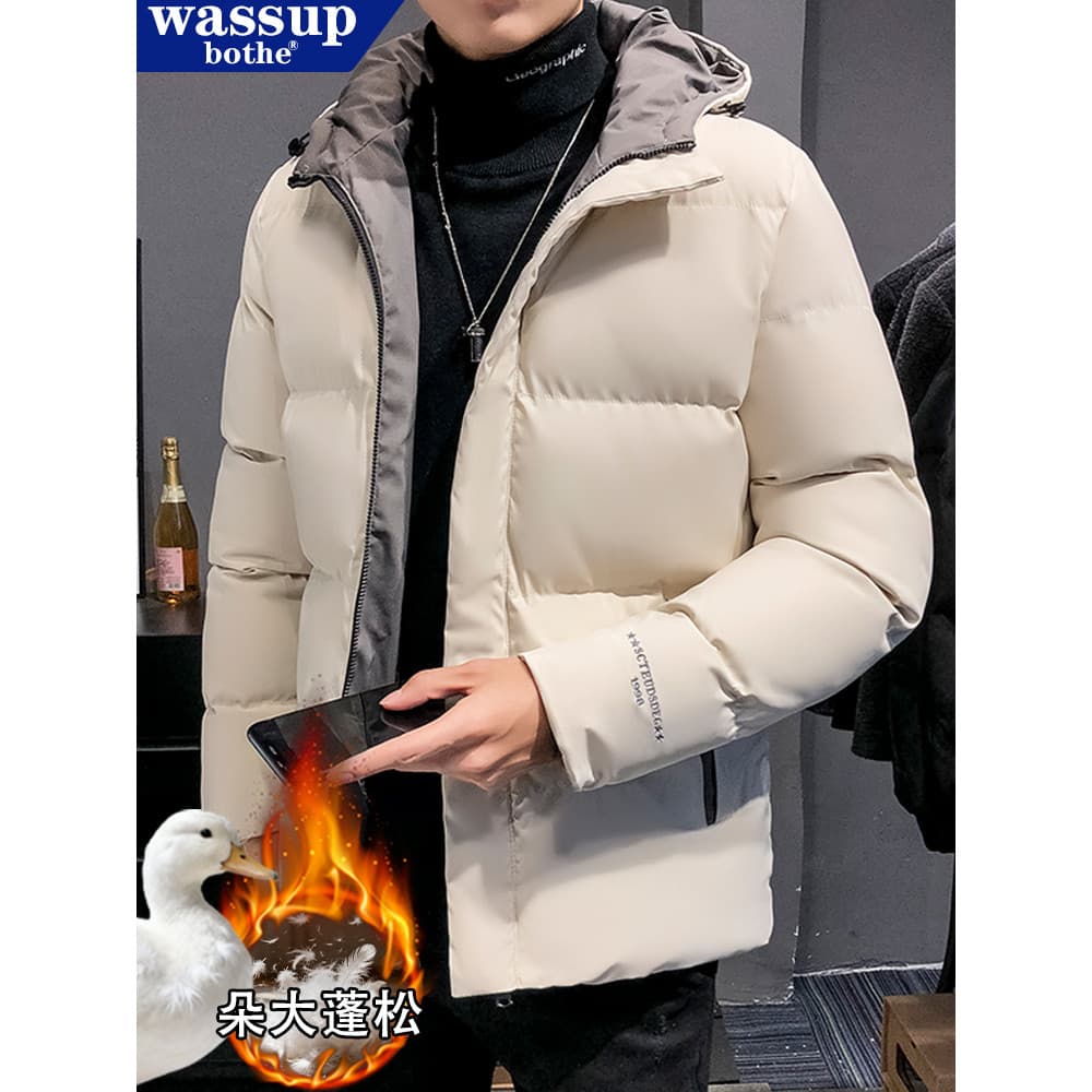 Jaqueta masculina forro de lã engrossado acolchoado jaqueta Casual quente acolchoado jaqueta outono inverno com capuz pã
