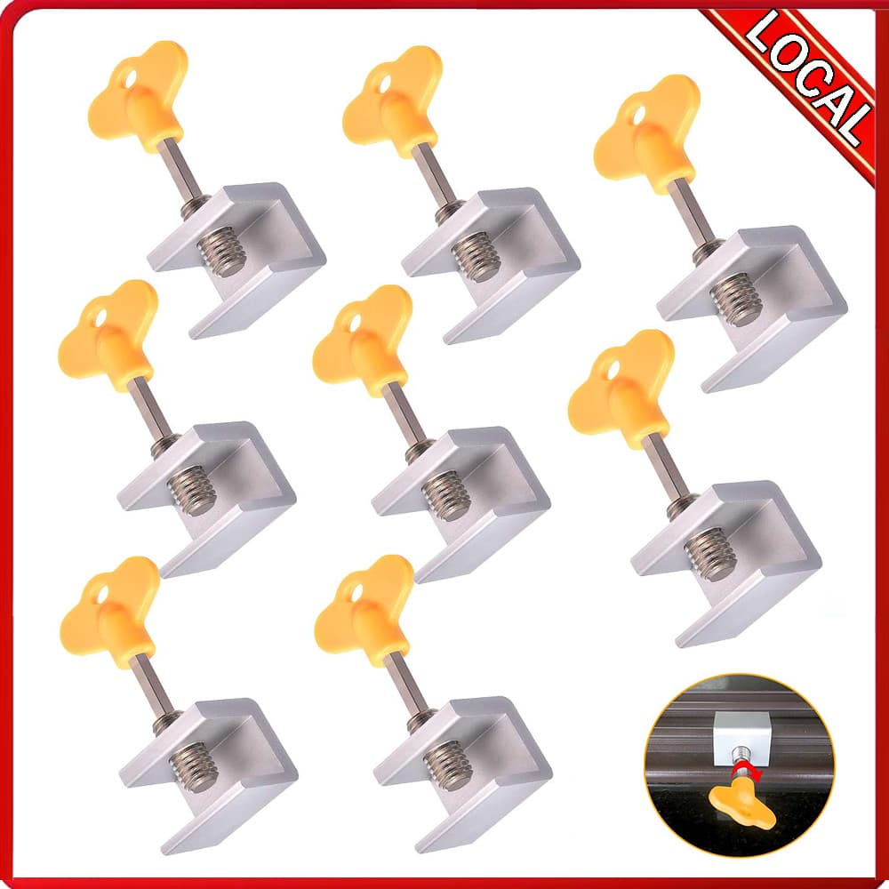 8 fechaduras de chave deslizantes Material de liga de alumínio furo único 3x2.4x2.4cm fácil instalação pode evitar ladrã