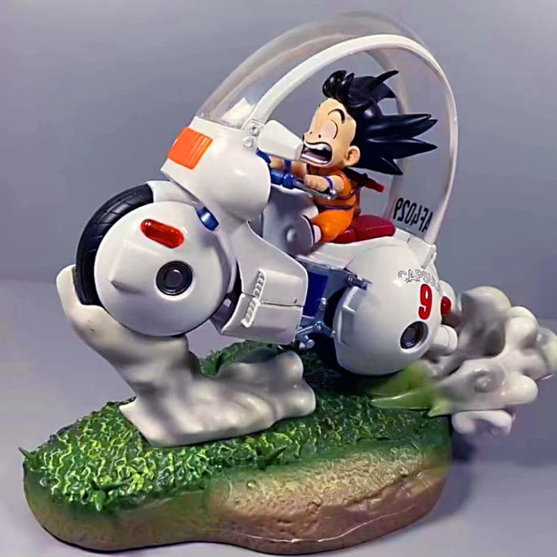 Dragon Ball Super Saiyan Kid Goku De 21 Cm Na Cápsula Da Motocicleta No . 9 Figura De Bicicleta Modelo Estátua Coleção D