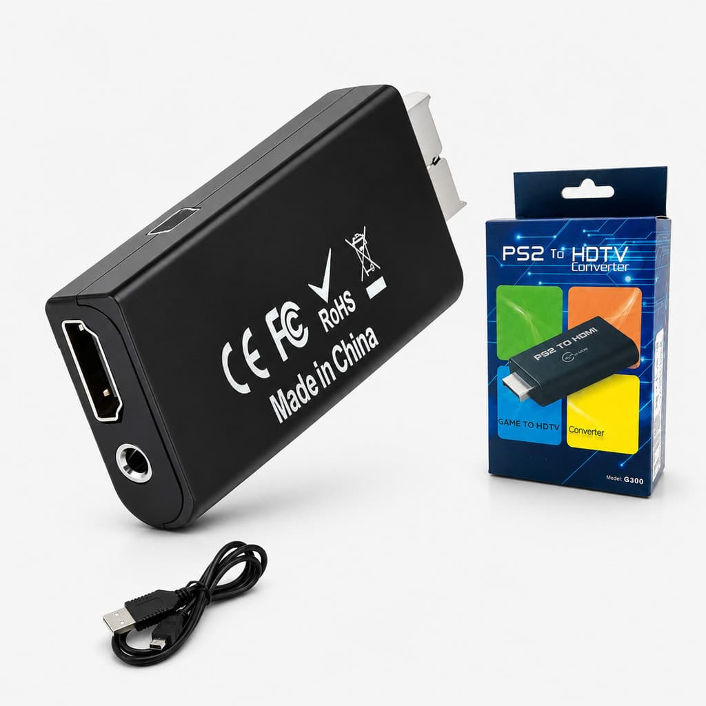 Conversor De Vídeo PS2 Para HDMI Com Saída De Áudio 3.5mm