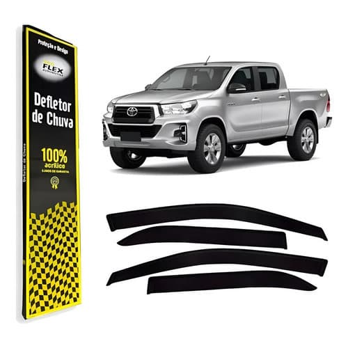 Calha De Chuva Acrilica Fumê Hilux 2016 A 2021 4 Portas