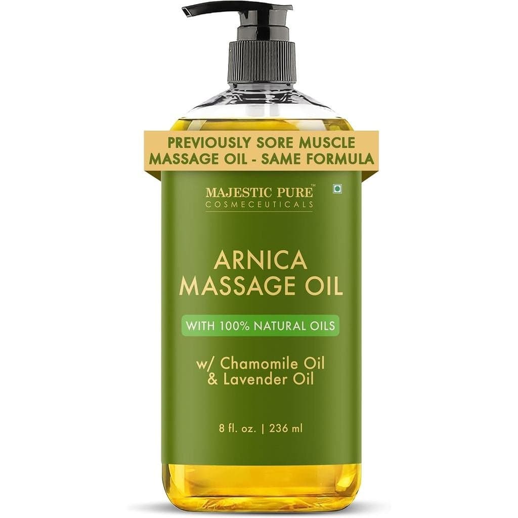 MAJESTIC PURE Óleo de Massagem para Músculos Doloridos com Arnica para Terapia de Massagem - Refrescante e Relaxante - Ó