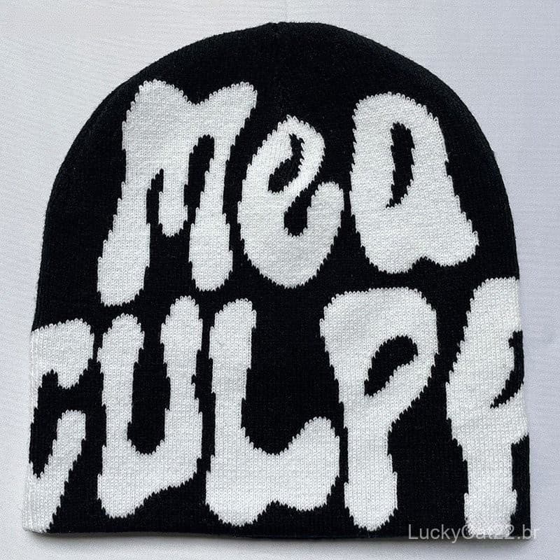 Novo Gorro Tricotado para Homens e Mulheres, Gorro de Qualidade, Mea Culpa Moda Y2K, Venda Quente Versátil