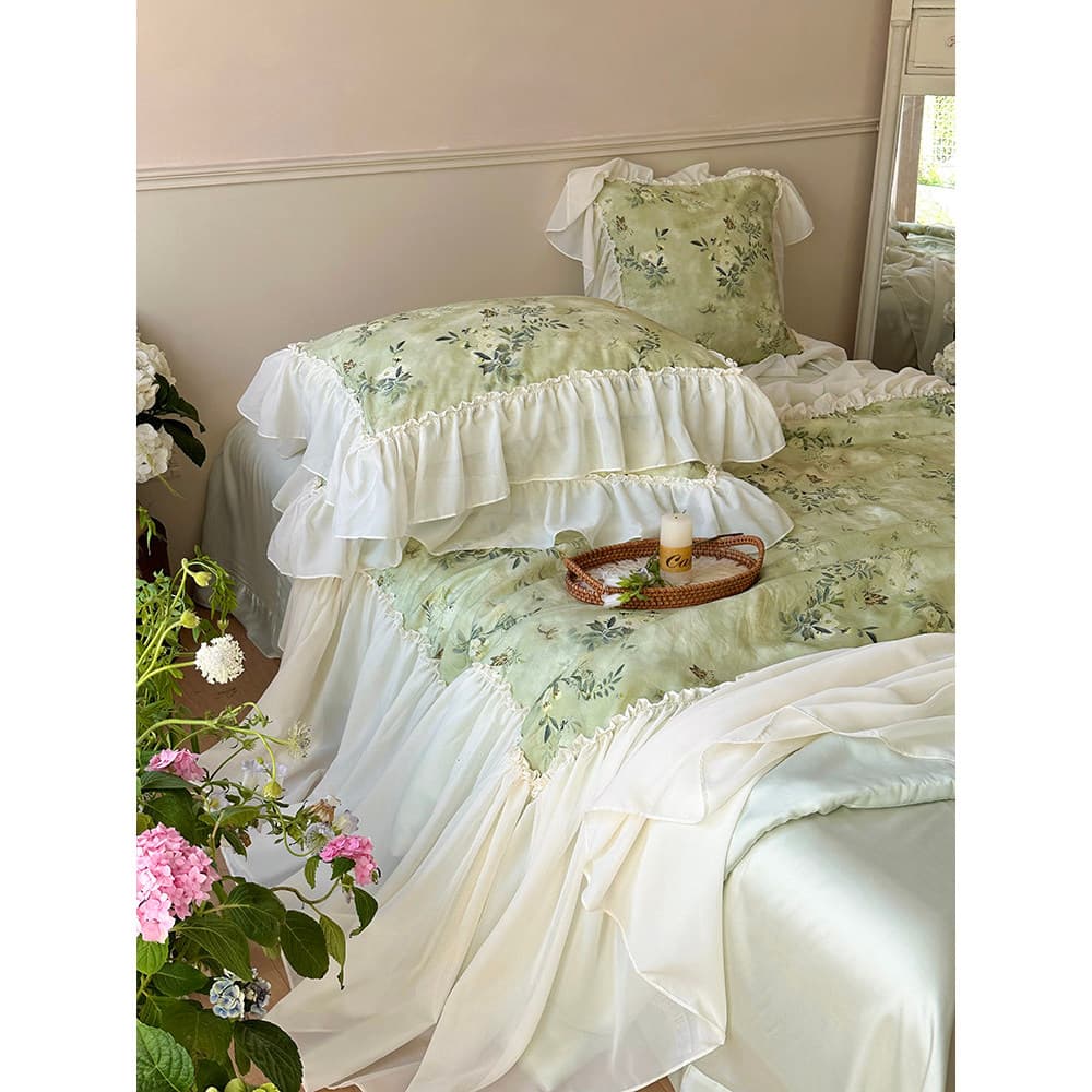 Francês Pastoral fresco fresco Tencel verão fresco colcha conjunto de quatro peças colcha de ar condicionado High-End es
