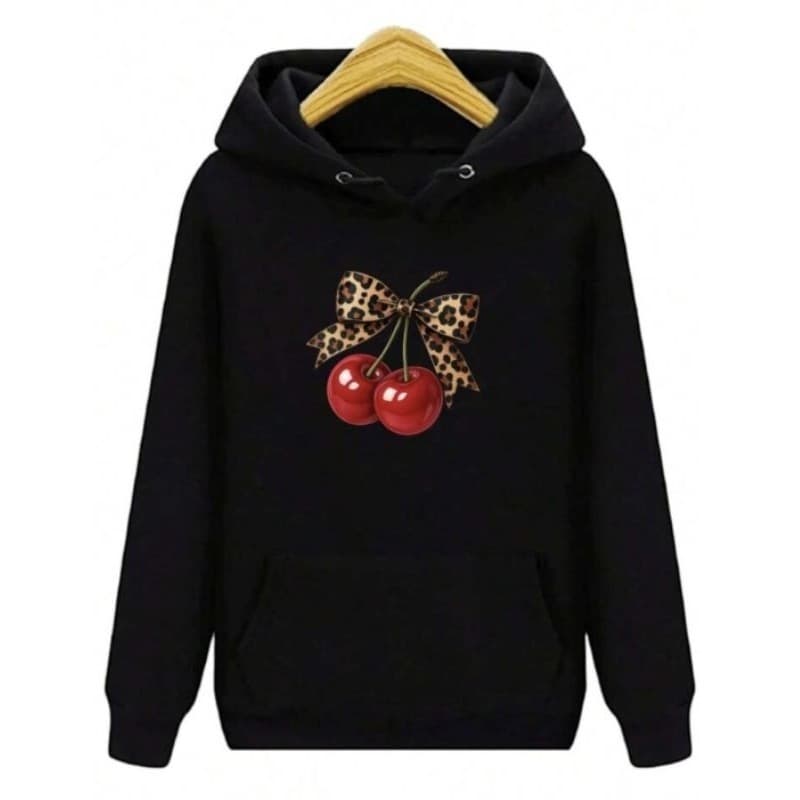 Blusa Moletom de Frio DTF Laço Cereja Feminino Qualidade Premium