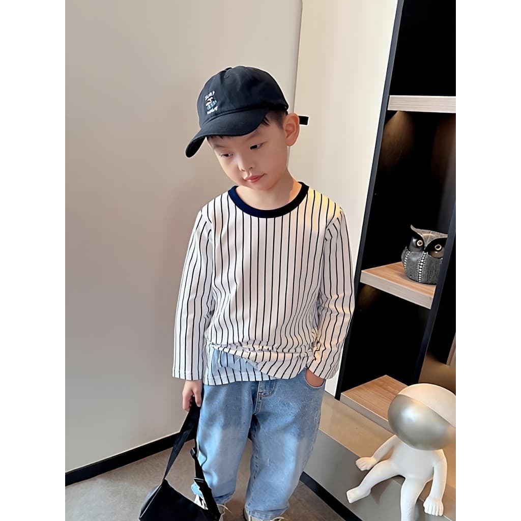 Marca de comércio exterior versão coreana roupas infantis primavera novo estilo puro algodão camisa de fundo das criança