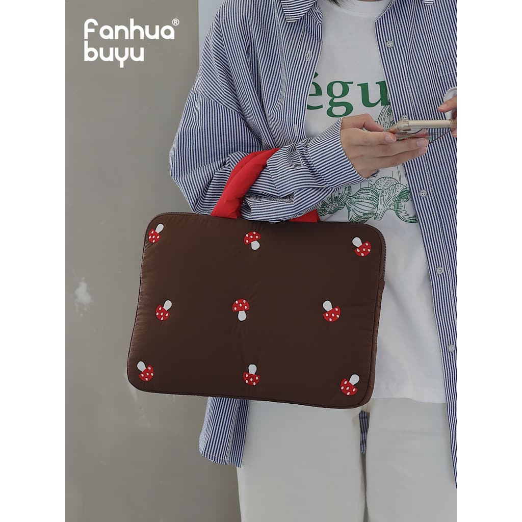 Fanhua Whisper Portátil Cogumelo Contraste Cor Computador Bolsa 47cm 43cm Tablet Armazenamento Bolsa 53cm Commuter Bag
