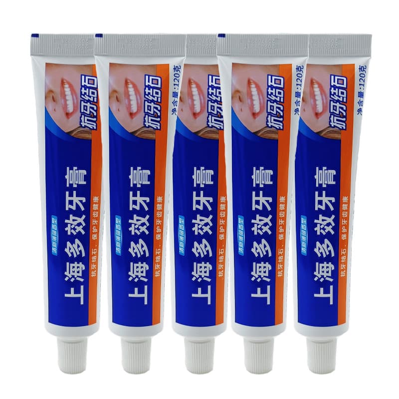 Shanghai Multi-Efeito Pasta de Dentes 120g * 6 Varas Conjunto Anti-Cálculo Dente Hálito Fresco Dentes Limpos Sabor Menta
