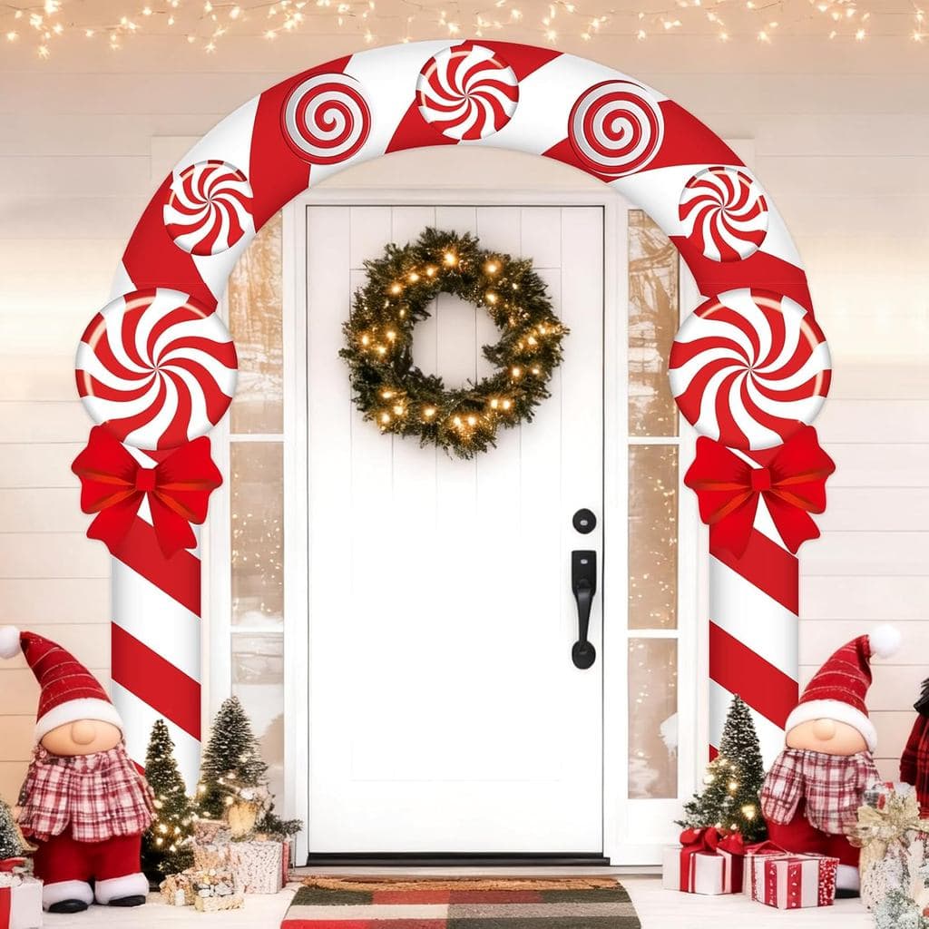 3PCS Christmas Candy Porch Banners Christmas Door Decorations Xmas Party Door Covers Banner Candyland Hanging Backdrop P