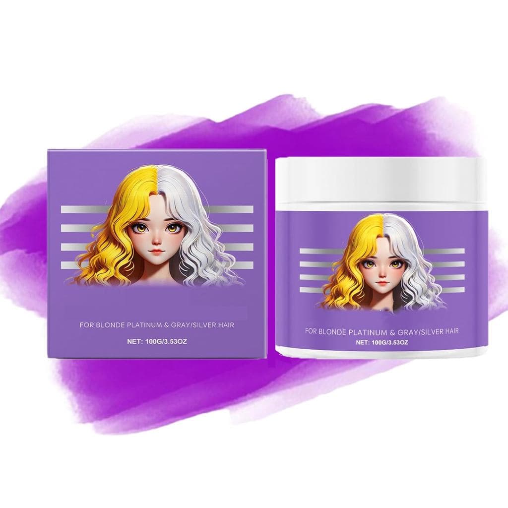 Máscara Capilar Roxa Anti-Amarelamento, Condicionador Hidratante Roxo, Máscara Tonificante para Todos os Tipos de Cabelo