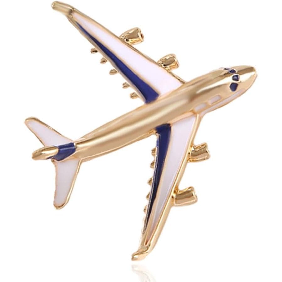 Broche de Avião Azul Emanel, Broche de Avião Fofo, Acessórios de Broche