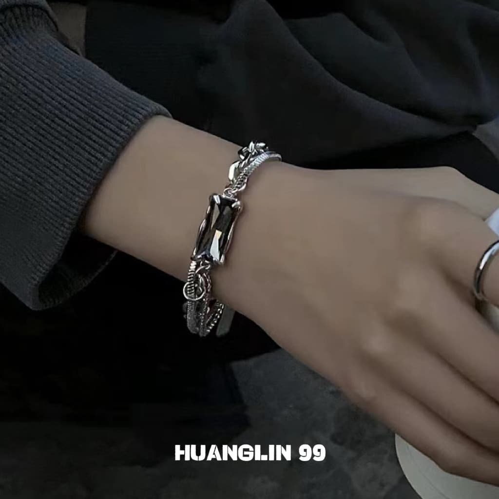 pulseira masculina pulseira Pulseira masculina de Hip-Hop com enrolamento Haoshi de luxo leve e estilo legal