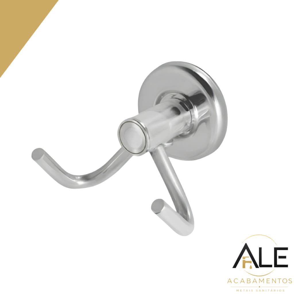 Gancho Cabide Duplo Banheiro Toalha Aço Inox Alumínio JWL