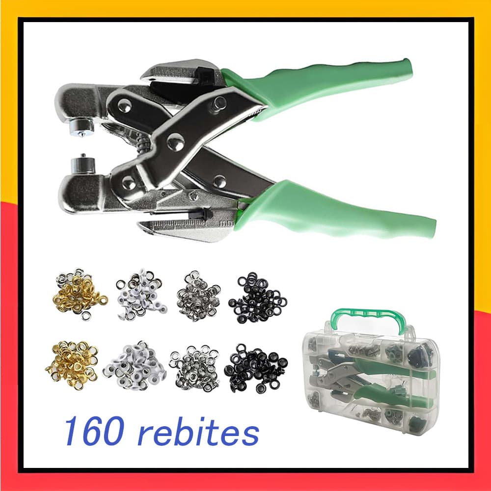 Conjunto de alicates de rebite com 160 rebites adequados para rebites de 3 mm/5 mm