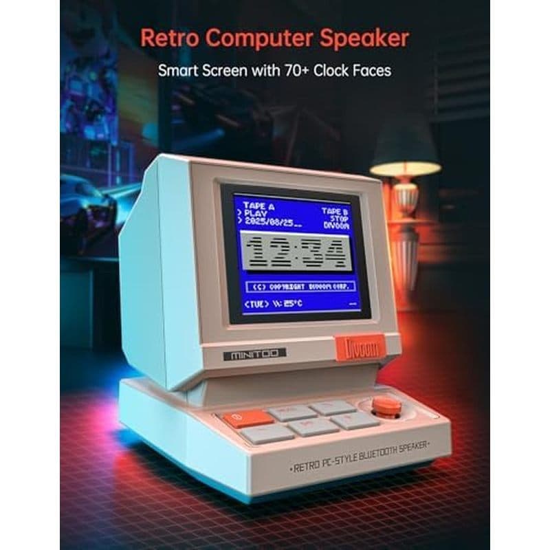 & amp ; Faces De Configuração De Ruído Para Presente , Retro MiniToo Smart Áudio , Tela De Mesa Pixel Divoom Alarme USB/