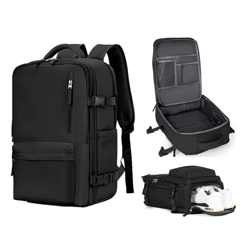Mochila Mascolina De Viagem Grande Capacidade Que Abre Totalmente Com Porta USB Para Notebook E Lazer