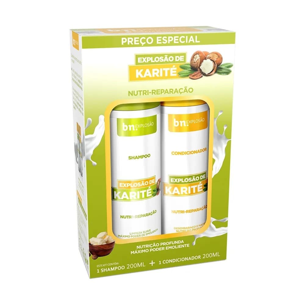 Kit Beleza Natural Explosão de Karité Shampoo 200ml + Condicionador 200ml