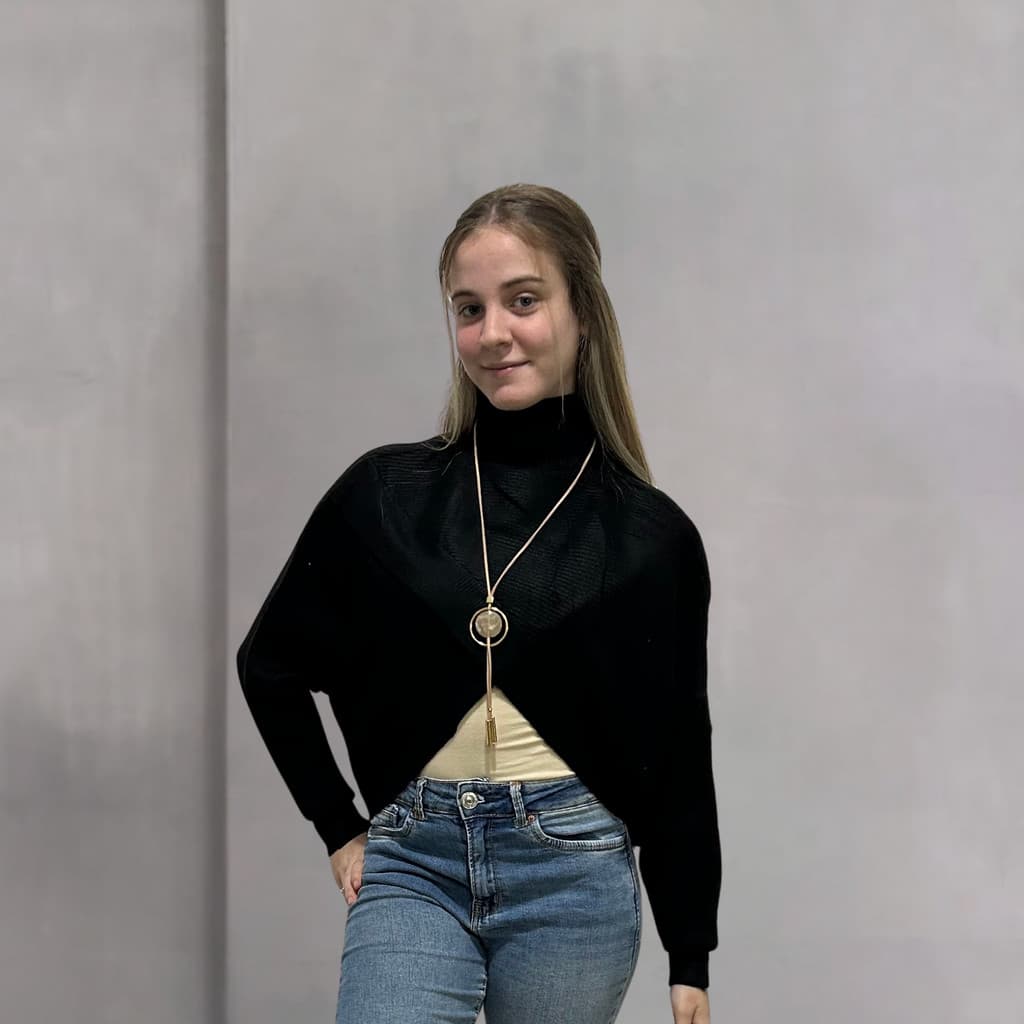Blusa Feminina Morcego Canelada Manga Longa Suéter Bufante