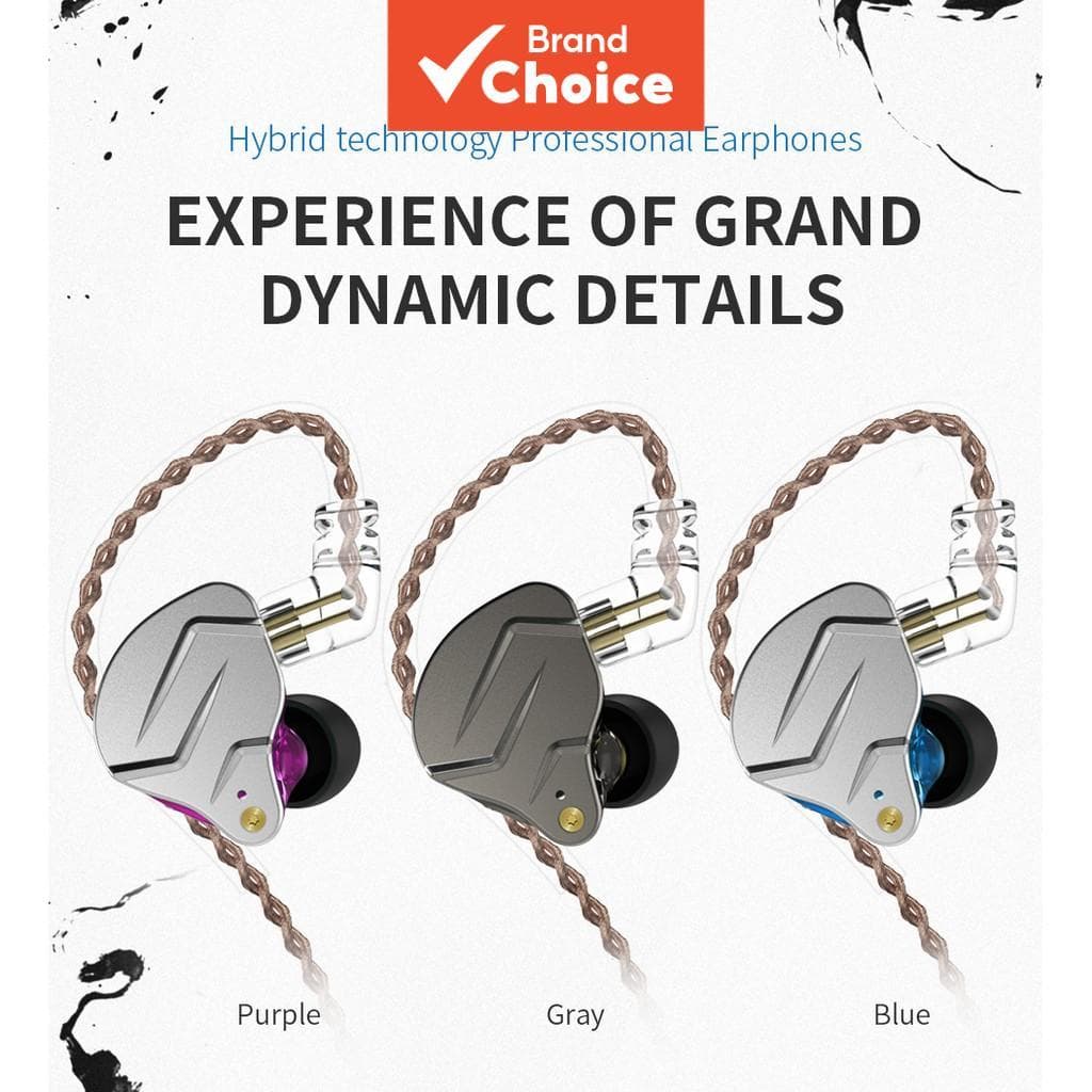 KZ Zsn Pro Fones De Ouvido 2 Intra-Auriculares Com Fio Monitores 1BA 1d Híbridos HiFi Stereo Bass Para Jogos Esportes Mú