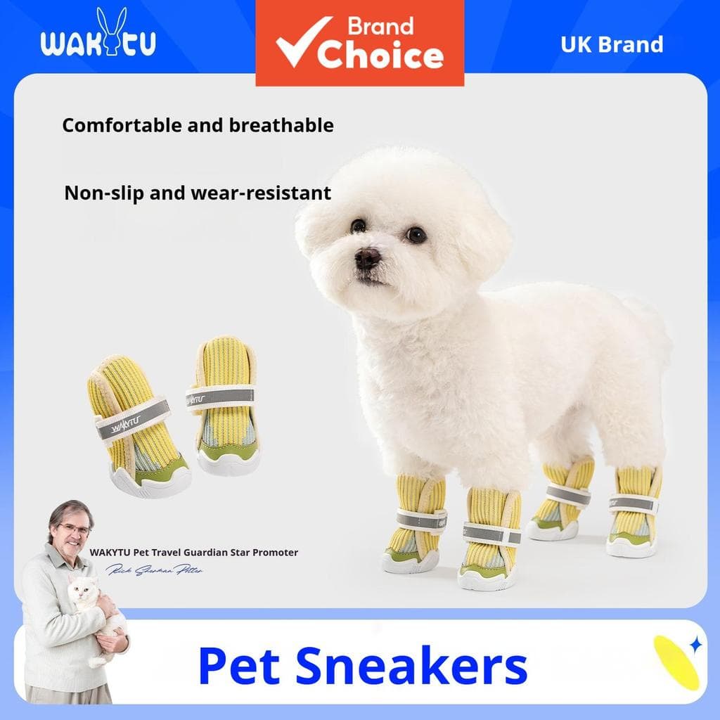 Sapatos Para Animais De Estimação 2 Peças Cães Pequenos Botas De Malha Respirável Reflexiva Antiderrapante Anti-Sujo Tên