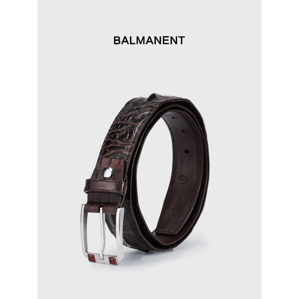 Bamart cinto de couro de crocodilo genuíno masculino couro genuíno pino fivela calças cinto High-End moda negócios Casua