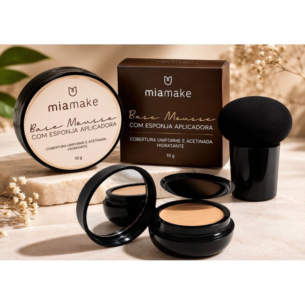 BB Cream/Base/Corretivo com Esponja com Formato de Cogumelo/Base Clareador Maquiagem Creme Clareador Cor Marfim /Natural