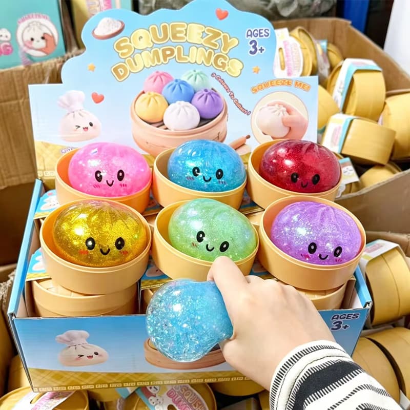 Vívido Realista Chinês Dim Sum Squeeze Brinquedo Suave Textura De Maltose Recuperação Lenta Anti-stress Fidget Caixa De