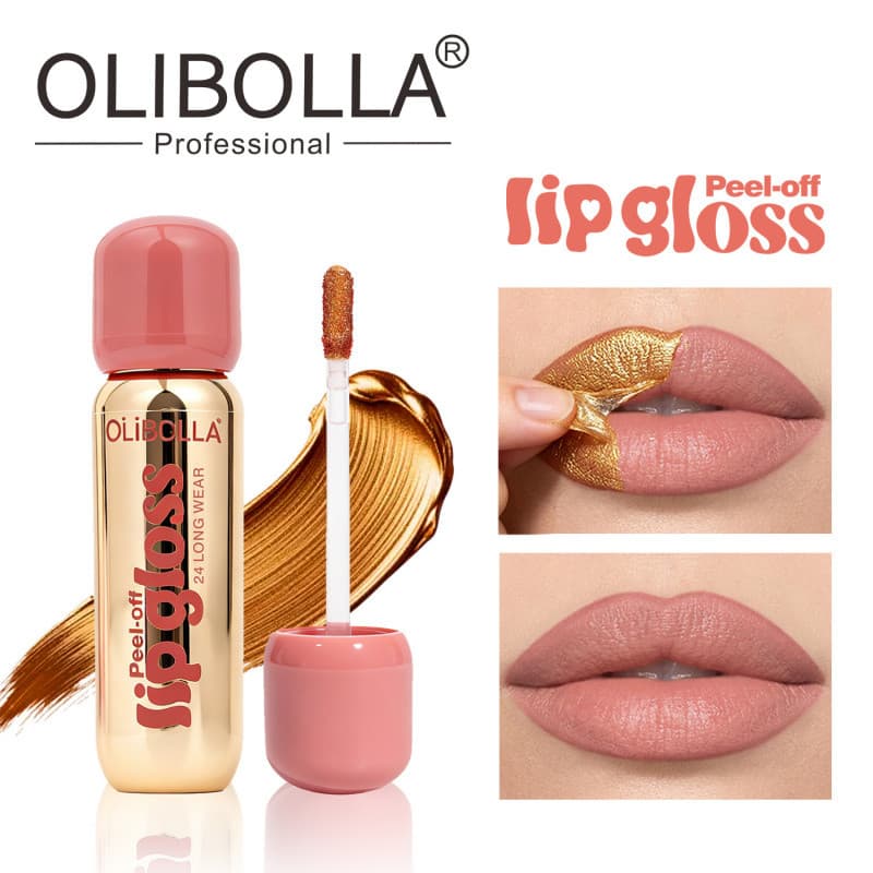 Matte Golden Tear-off Lip Liner Lip Gloss À Prova D 'Água de Longa Duração Golden Peeling Lip Mask