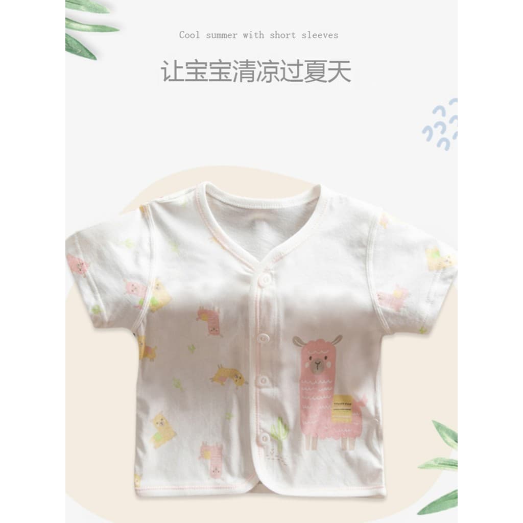 2025 verão bebê puro algodão manga curta topo desossado roupa interior masculino feminino bebê 1-3 anos de idade meia ma