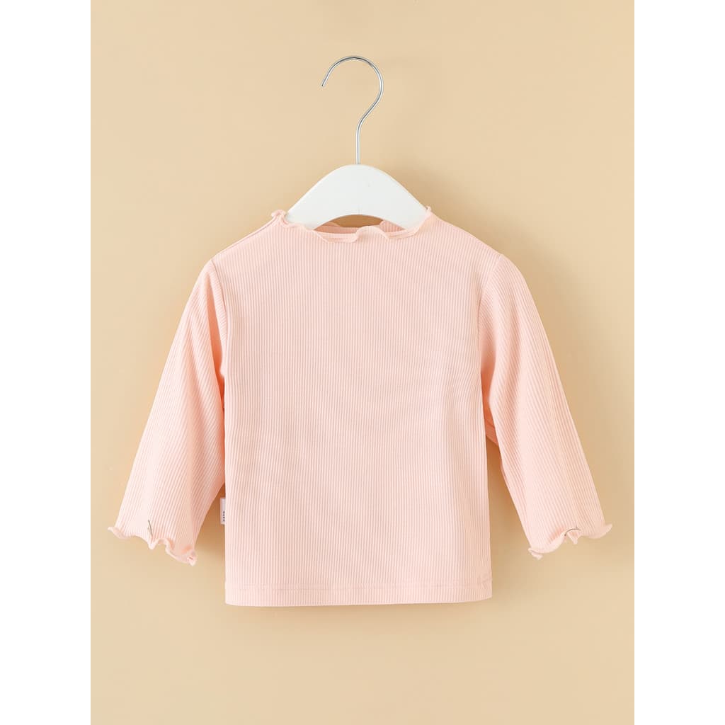 Bebê de manga comprida camiseta cor sólida simples All-Match verão bebê camada Base roupa interior das crianças estilo f
