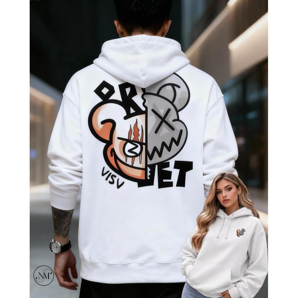 Moletom Blusa de Frio Unissex Premium Flanelado Canguru Capuz Básico Urso Bear Streetwaer